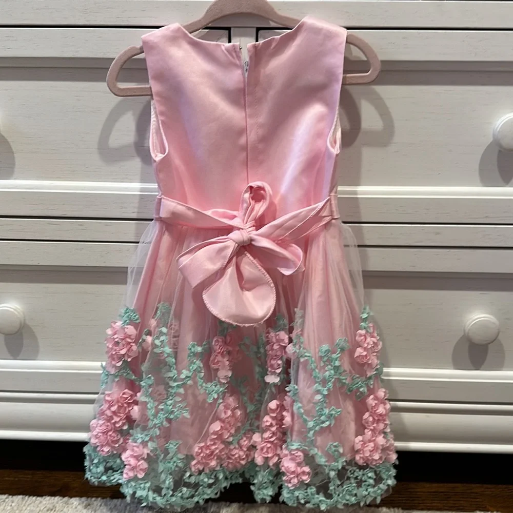 Baby Girl Floral Pink Formal Dress - Picture 5 of 5